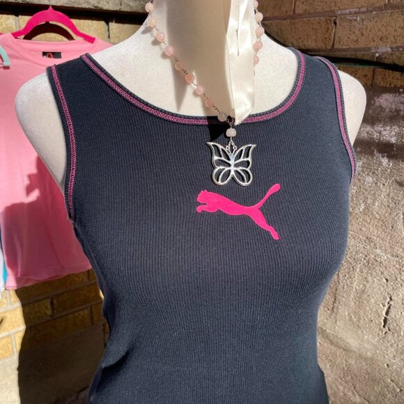 Y2K Black and Pink Puma Tank Top - Picture 4 of 5